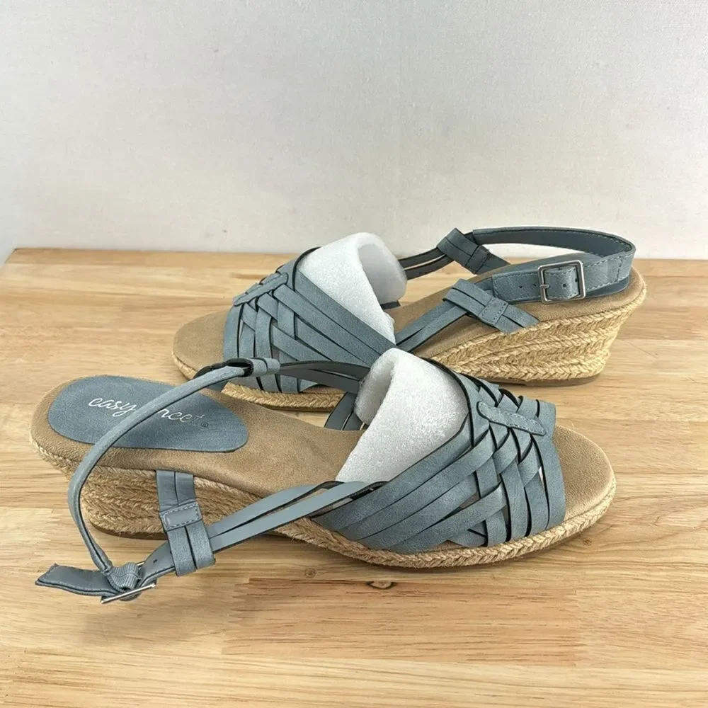 Easy Street Ora Espadrille Sandals- Denim Blue- Size 10 M- NWOB - Picture 6 of 8